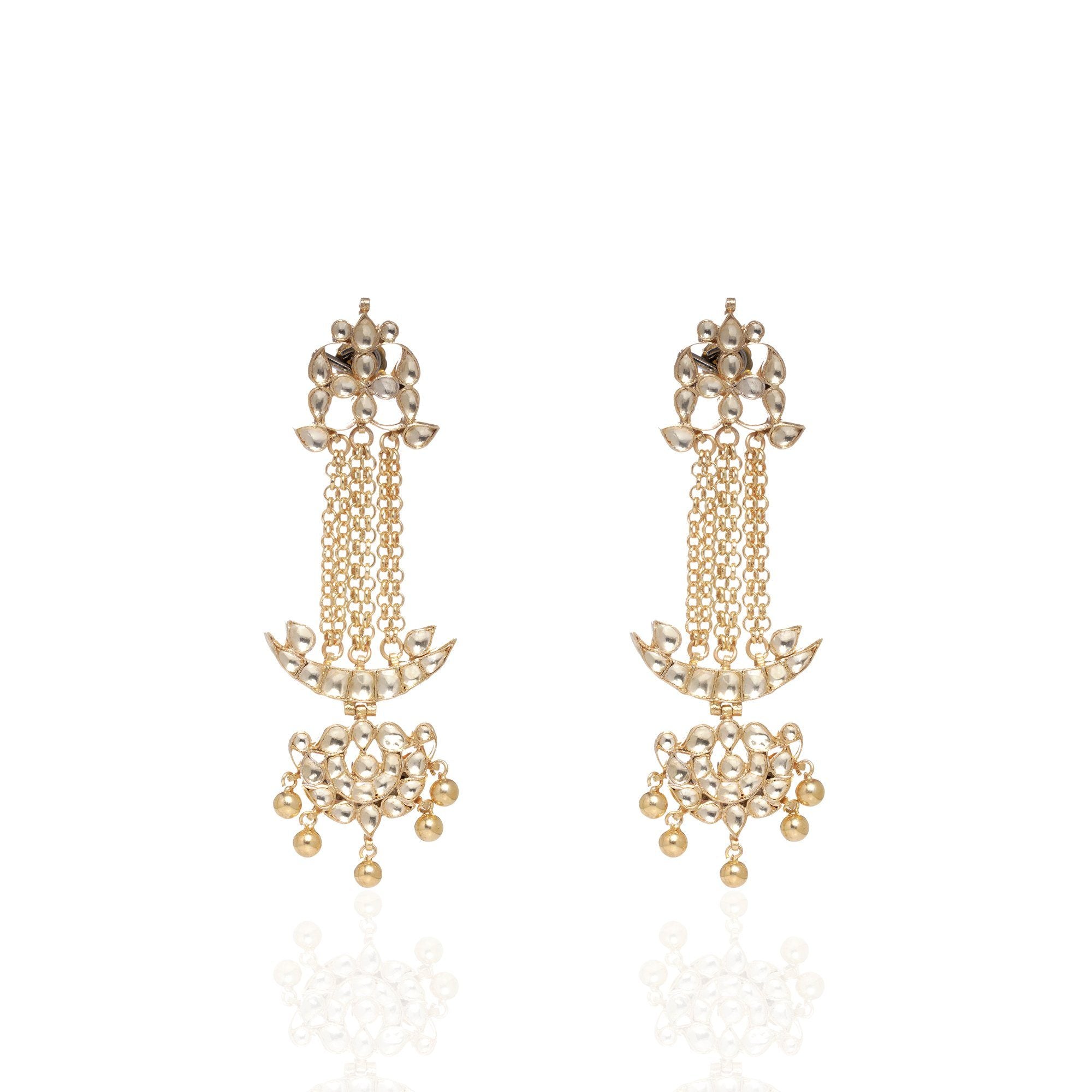 Long Chain Kundan Earring